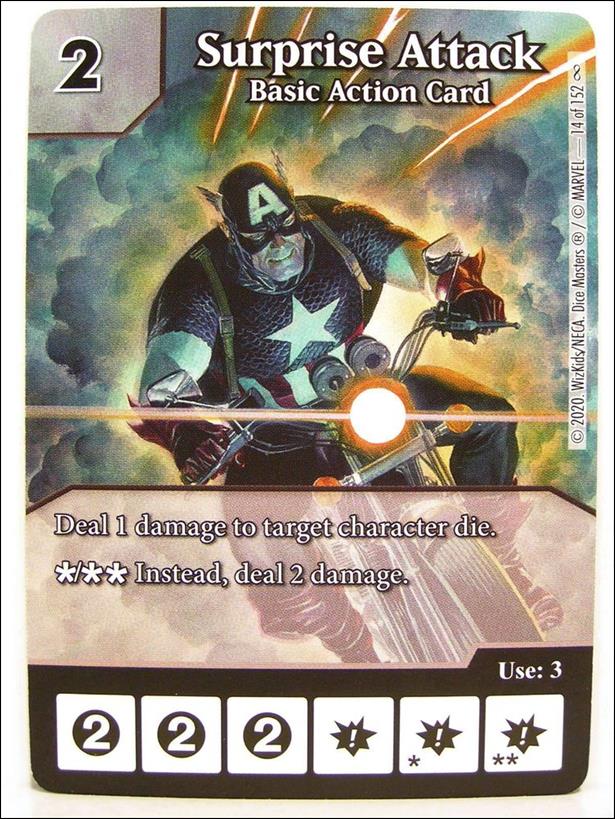 Marvel Dice Masters Age of Ultron  card 33-B Surprise Attack: Basic Action Card ( Alternate)
