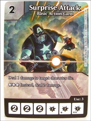 Marvel Dice Masters Age of Ultron  card 33-B Surprise Attack: Basic Action Card ( Alternate)