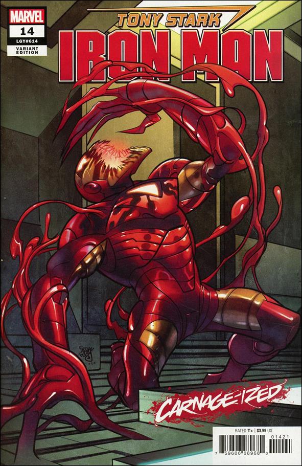 Tony Stark: Iron Man issue 14-B Pasqual Ferry Carnage-ized Cover