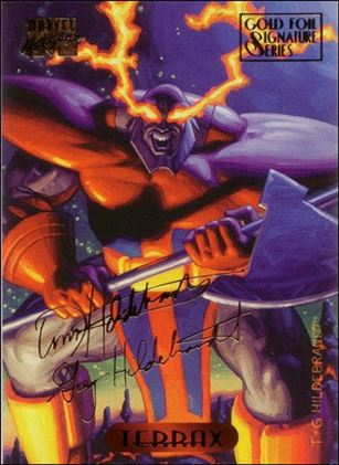 1994 Marvel Masterpieces (Gold-Foil Signature Parallel Base Set) card 121 Terrax