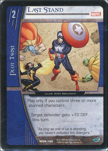 Marvel Origins: VS System (Base Set) card MOR-198-B Last Stand
