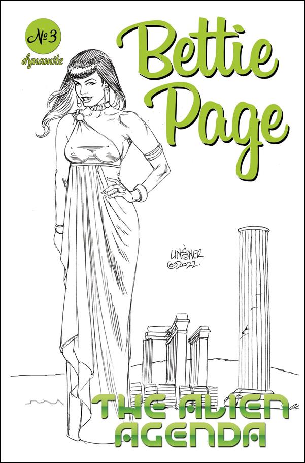 Bettie Page: The Alien Agenda issue 3-K Joseph Michael Linsner 1:7 Black & White Cover