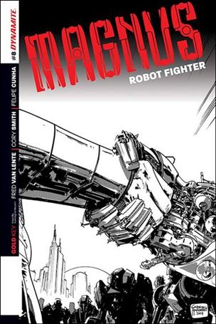 Magnus Robot Fighter (2014) issue 8-C Gabriel Hardman 1:10 Black & White Cover
