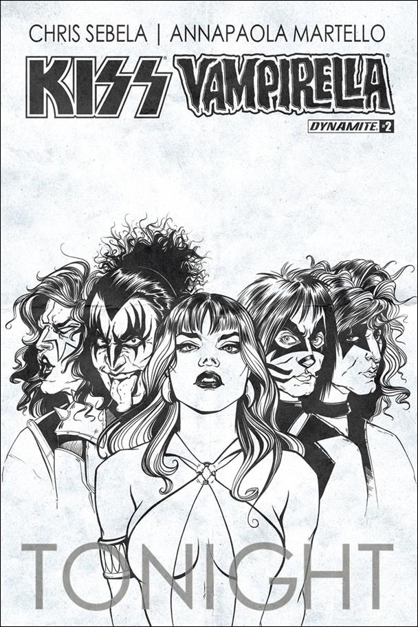KISS / Vampirella issue 2-E Carli Ihde Black and White 1:10 Cover