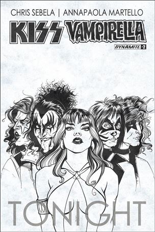KISS / Vampirella issue 2-E Carli Ihde Black and White 1:10 Cover