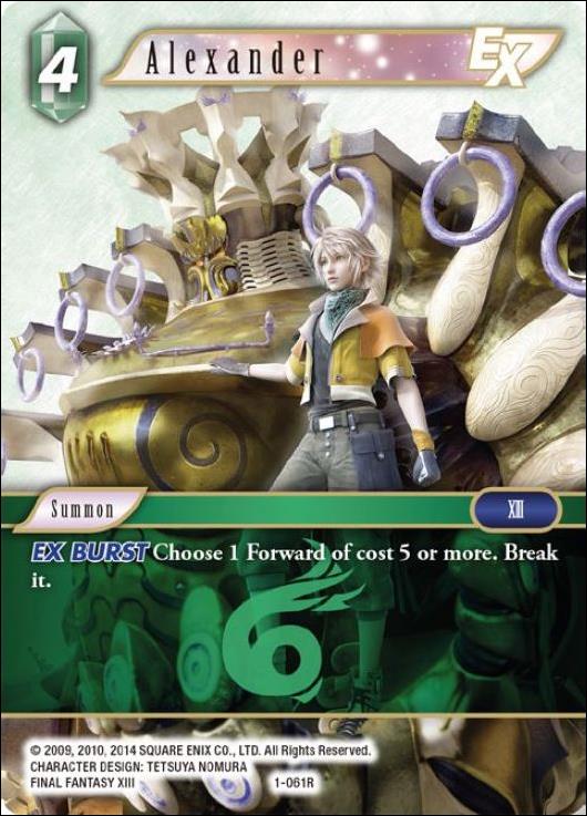 Final Fantasy Trading Card Game: Opus I (Base Set) card 061R Alexander