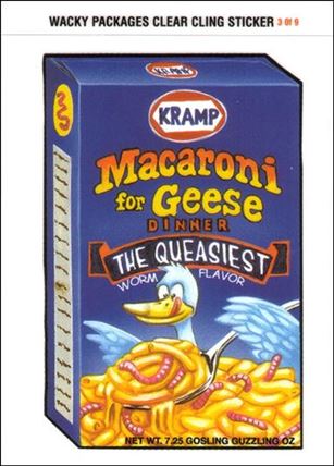 Wacky Packages All-New: Series 1 (Cling Subset) card 3 Macaroni for Geese