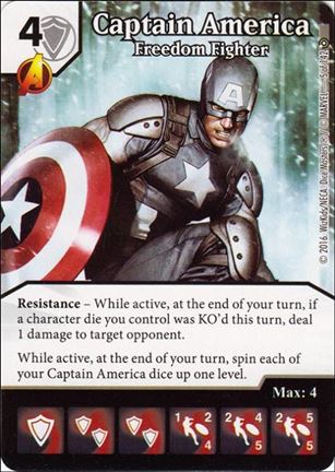 Marvel Dice Masters Civil War card 5 Captain America: Freedom Fighter