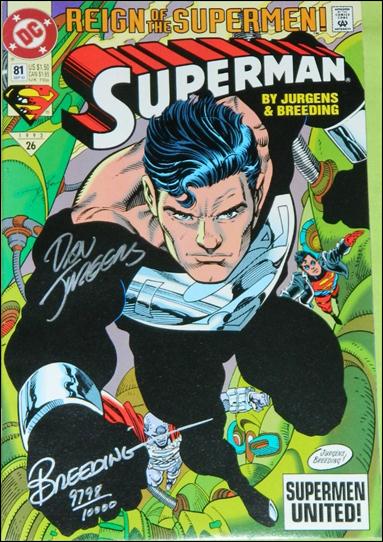 Superman (1987) issue 81-B DF (signed by Jurgens & Breeding) 1/10000