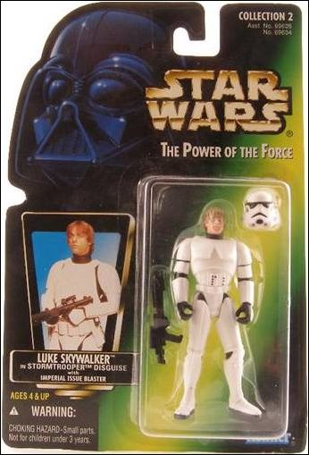Star Wars: The Power of the Force 2 3 3/4" Basic Action Figures figure 23-B Luke Skywalker ('Trooper) (Green) (Coll 2)