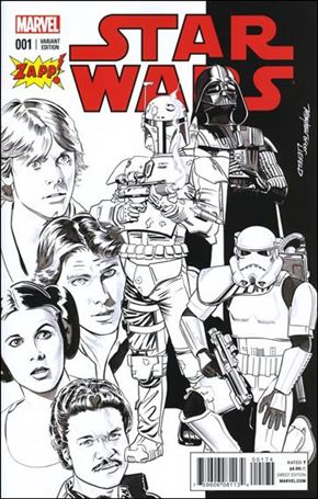 Star Wars (2015) issue 1-YW Mike Mayhew Zapp Comics B&W Cover 1/1500