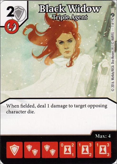 Marvel Dice Masters Civil War card 1 Black Widow: Triple Agent