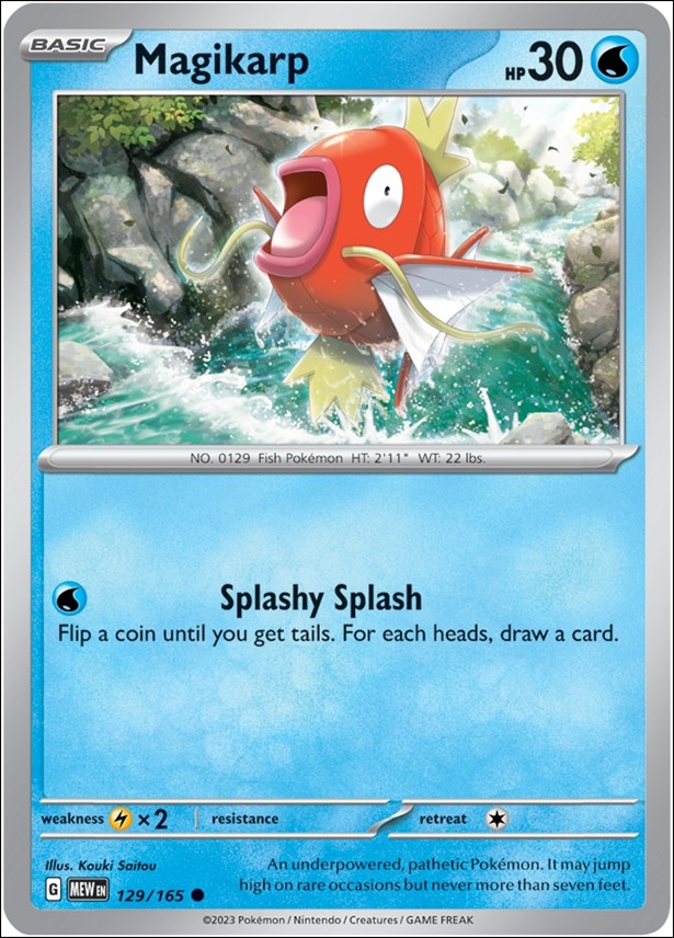 Pokemon: Scarlet & Violet - 151 (Base Set) card 129/165-B Magikarp (Reverse Holofoil)