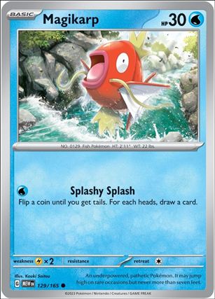Pokemon: Scarlet & Violet - 151 (Base Set) card 129/165-B Magikarp (Reverse Holofoil)
