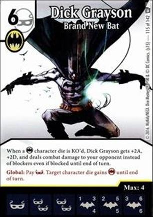 DC Comics Dice Masters World's Finest card 115 Dick Grayson: Brand New Bat