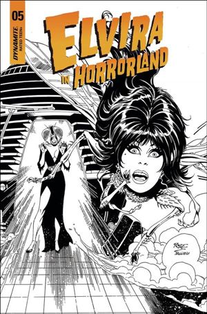 Elvira in Horrorland issue 5-F John Royle 1:15 B&W Cover