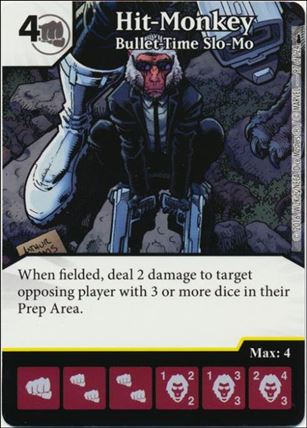 Marvel Dice Masters Deadpool card 97 Hit- Monkey: Bullet-Time Slo-Mo