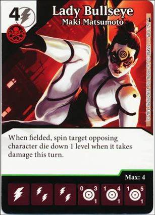 Marvel Dice Masters Deadpool card 60 Lady Bullseye: Maki Matsumoto