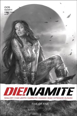 Die!namite issue 5-X Lucio Parrillo 1:45 Greyscale Cover