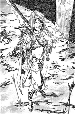 Immortal Red Sonja issue 3-L John McCrea 1:10 Virgin Black & White Cover