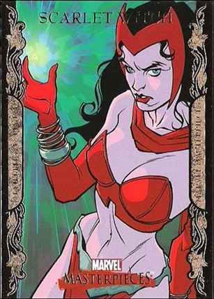 2007 Marvel Masterpieces (Parallel Gold Border Base Set) card 72 Scarlet Witch
