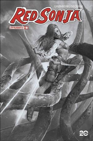 Red Sonja (2023) issue 18-N Björn Barends B&W 1:7 Cardstock Cover