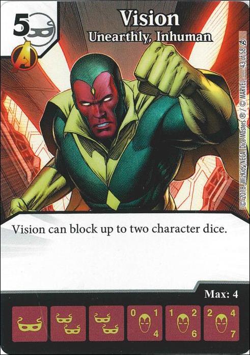Marvel Dice Masters Avengers Infinity Campaign Box  card 43 Vision: Unearthly, Inhuman