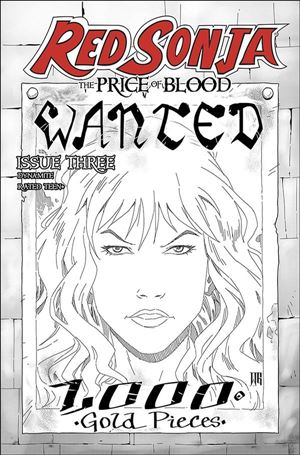Red Sonja: Price of Blood issue 3-H Walter Geovani 1:15 Black & White Cover