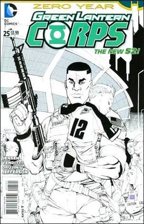 Green Lantern Corps (2011) issue 25-B 1:25 Black and White Cover