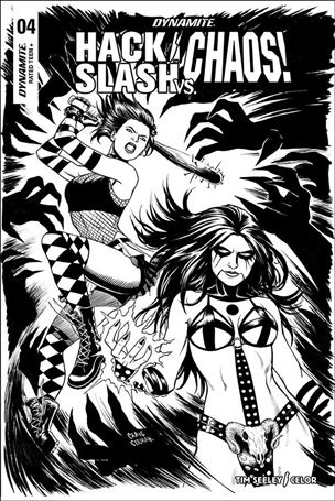 Hack/Slash vs Chaos issue 4-D Craig Cermak 1:10 Black & White Cover
