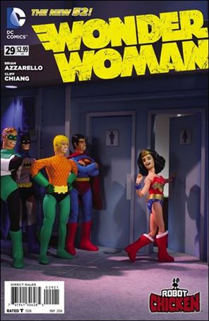 Wonder Woman (2011) issue 29-B RC Stoodios 1:25 Robot Chicken Cover