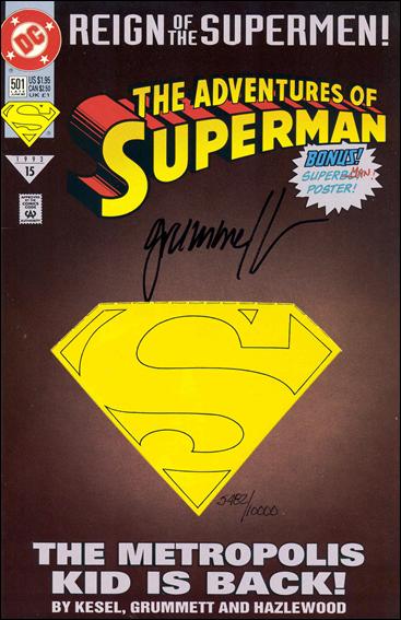 Adventures of Superman (1987) issue 501-C DF Die-Cut Cover (signed by Tom Grummett) 1/10000