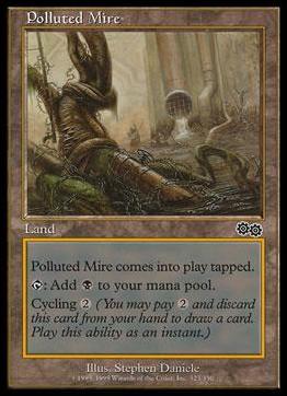 Magic the Gathering: Urza's Saga (Base Set) card 323 Polluted Mire