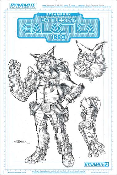 Steampunk Battlestar Galactica: 1880 issue 3-C Sergio Fernandez Davila 1:20 Muffit Cover